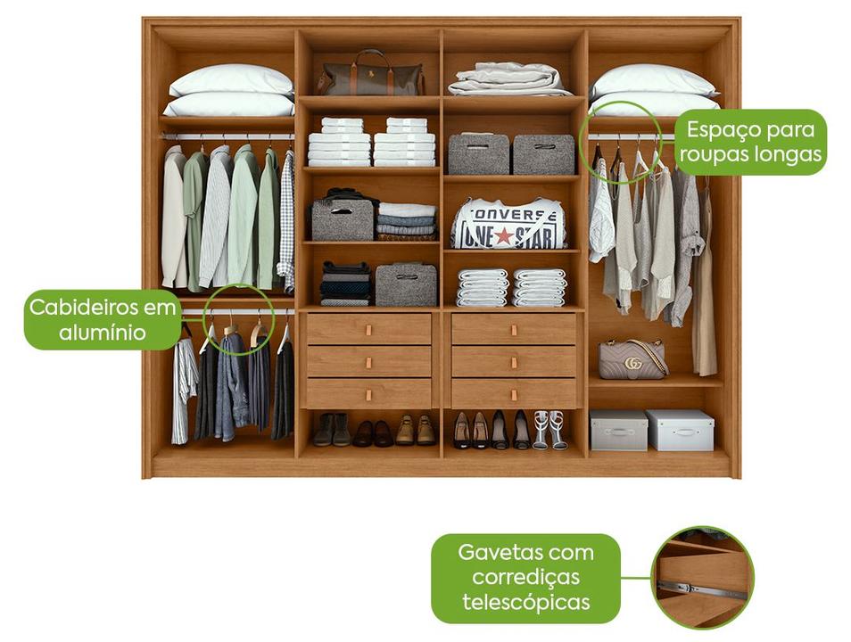 Guarda-roupa Casal 6 Gavetas 8 Portas Móveis Lopas Ergon - 3