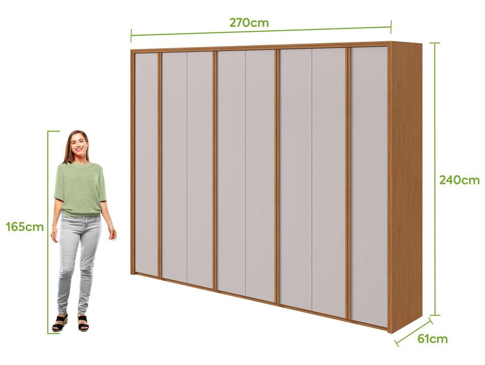 Guarda-roupa Casal 6 Gavetas 8 Portas Móveis Lopas Ergon - 2