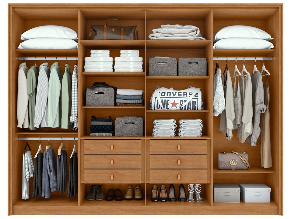 Guarda-roupa Casal 6 Gavetas 8 Portas Móveis Lopas Ergon - 5