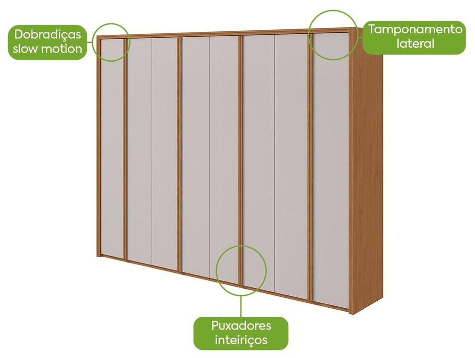 Guarda-roupa Casal 6 Gavetas 8 Portas Móveis Lopas Ergon - 4