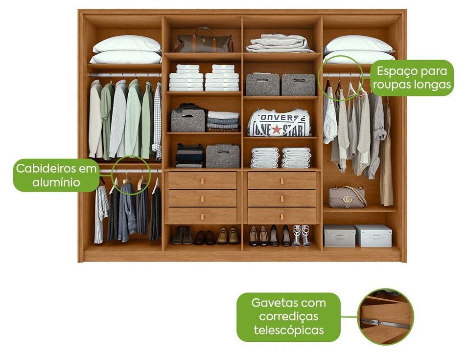 Guarda-roupa Casal 6 Gavetas 8 Portas Móveis Lopas Ergon - 3