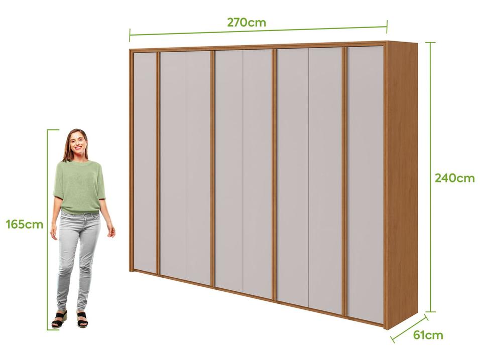 Guarda-roupa Casal 6 Gavetas 8 Portas Móveis Lopas Ergon - 2