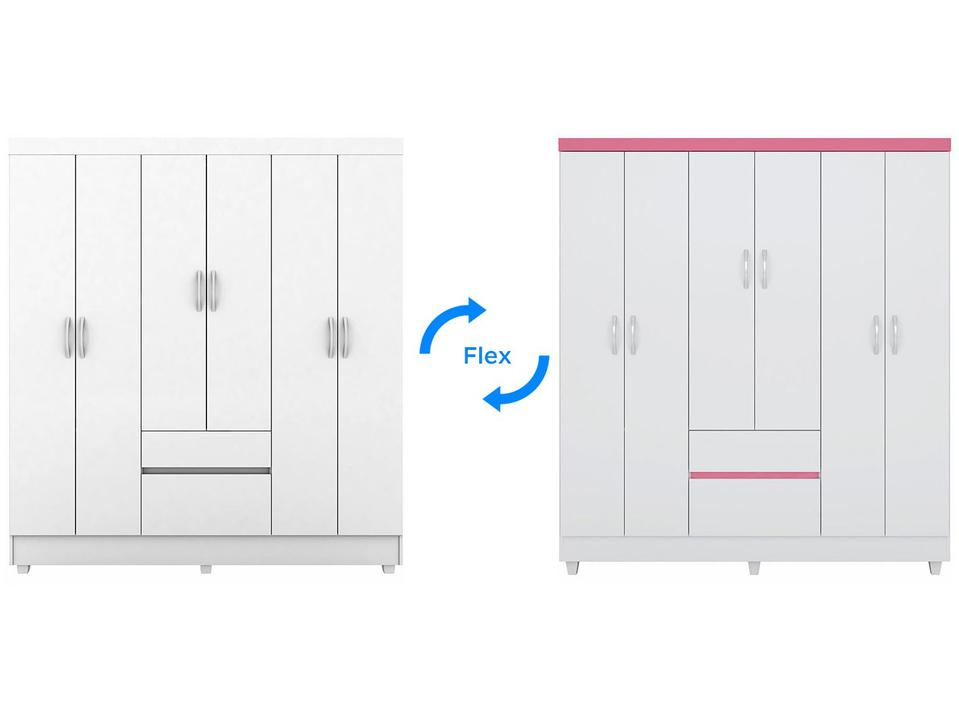 Guarda-roupa Casal 6 Portas 2 Gavetas Demóbile Flash II - 2