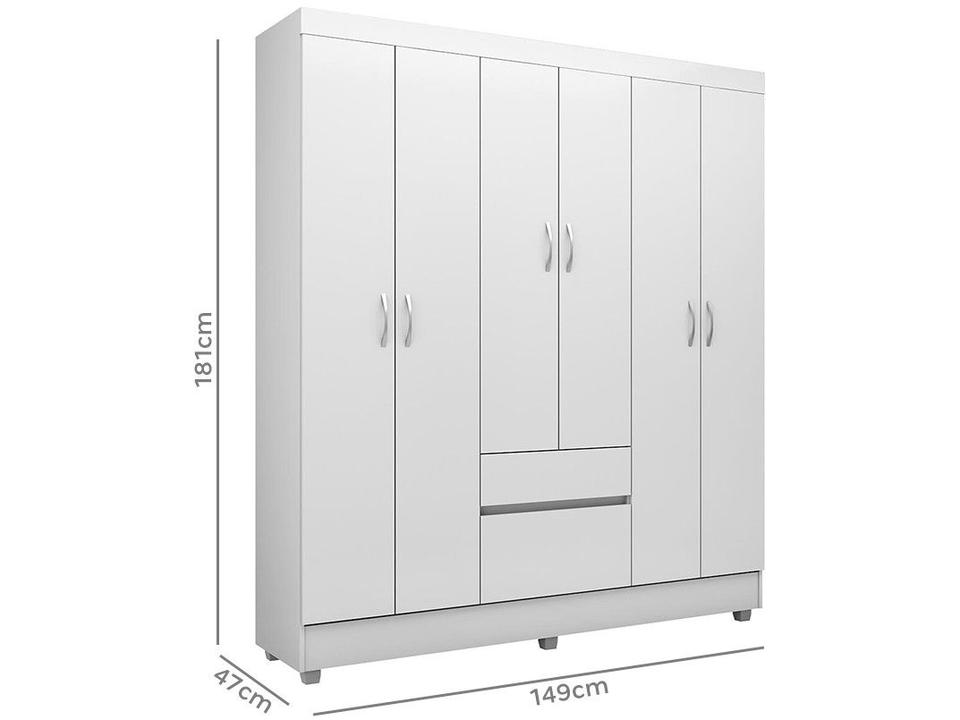 Guarda-roupa Casal 6 Portas 2 Gavetas Demóbile Flash II - 11