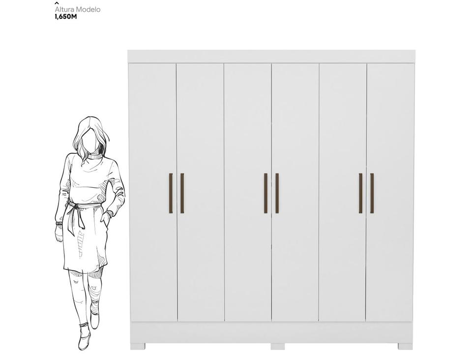 Guarda-roupa Casal 6 Portas 3 Gavetas Demóbile Prático - 12