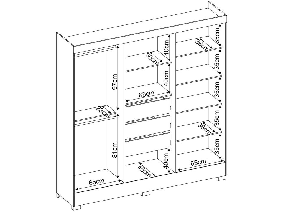 Guarda-roupa Casal 6 Portas 3 Gavetas Demóbile Prático - 13