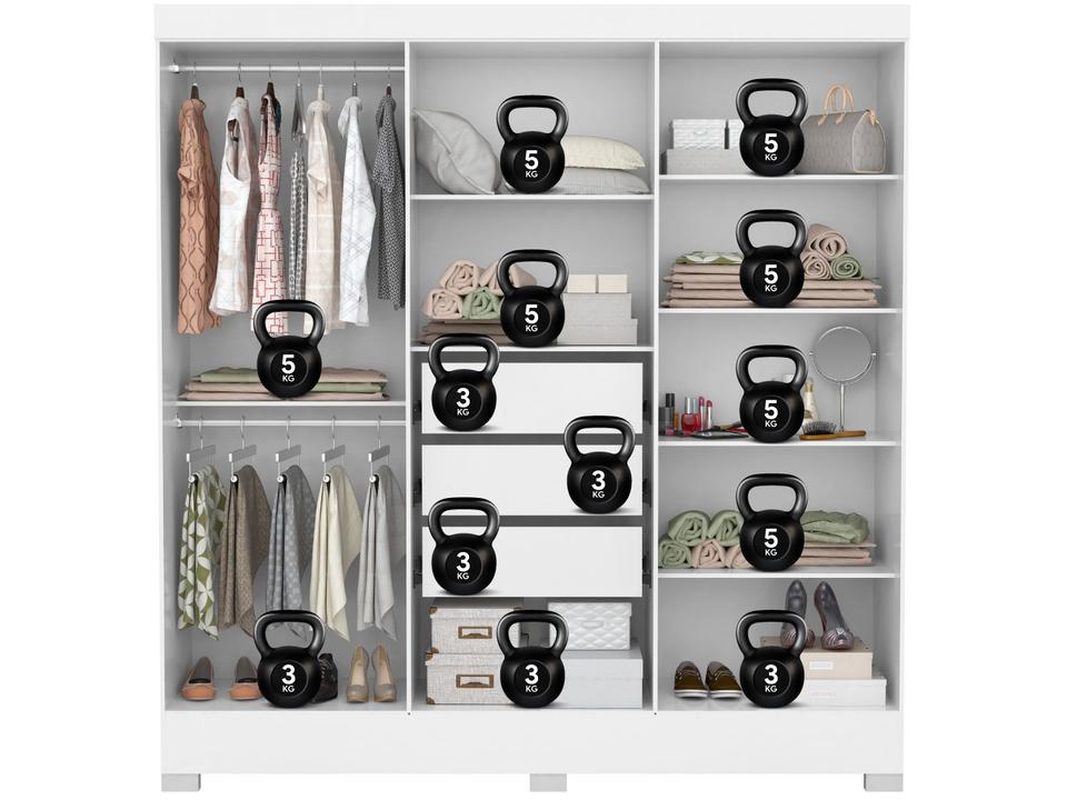 Guarda-roupa Casal 6 Portas 3 Gavetas Demóbile Prático - 10