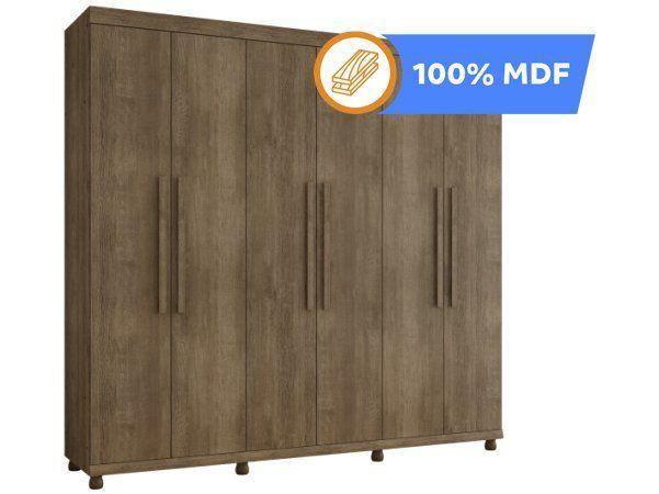 Guarda-roupa Casal 6 Portas 3 Gavetas - Móveis Lanza Genova - 1