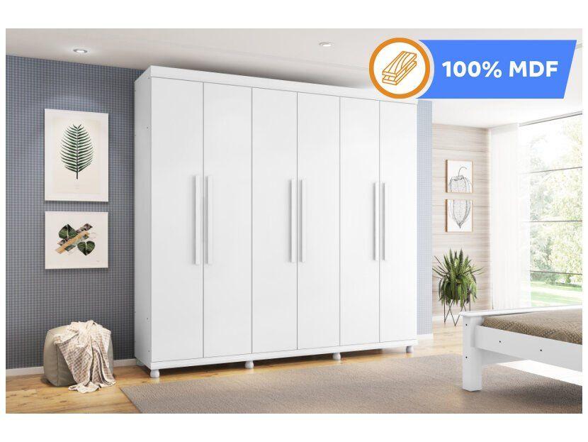 Guarda-roupa Casal 6 Portas 3 Gavetas Móveis Lanza - Genova - 1