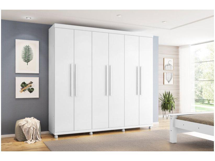 Guarda-roupa Casal 6 Portas 3 Gavetas Móveis Lanza - 1
