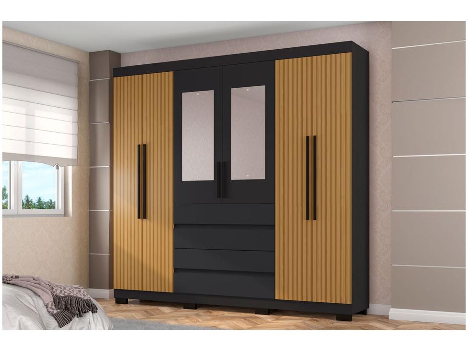 Guarda-roupa Casal 6 Portas 4 Gavetas Araplac Lisboa - 3