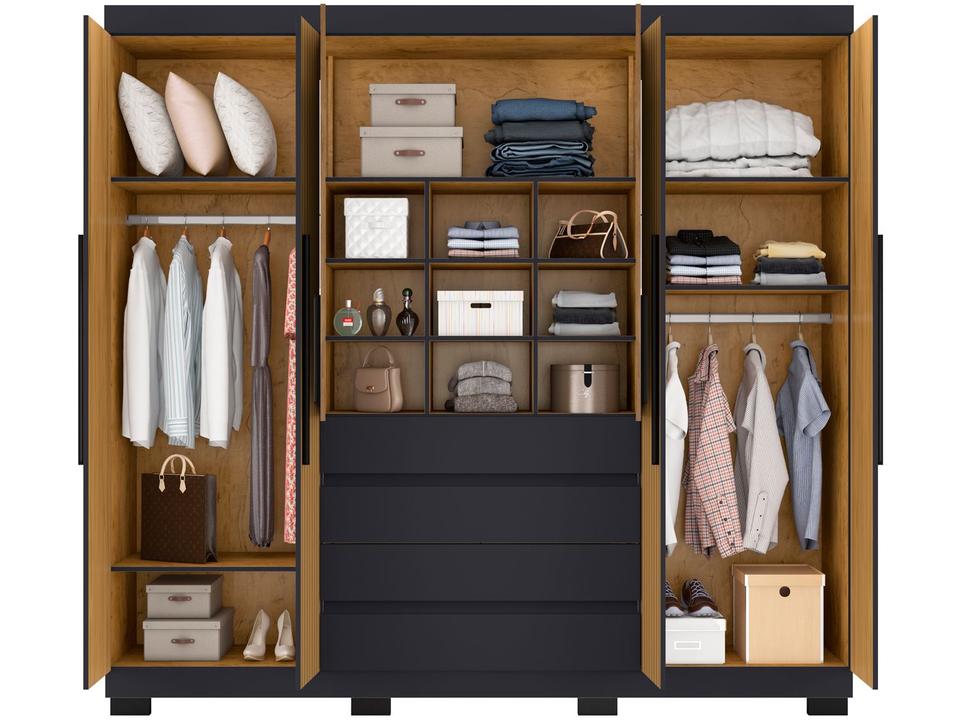 Guarda-roupa Casal 6 Portas 4 Gavetas Araplac Lisboa - 5