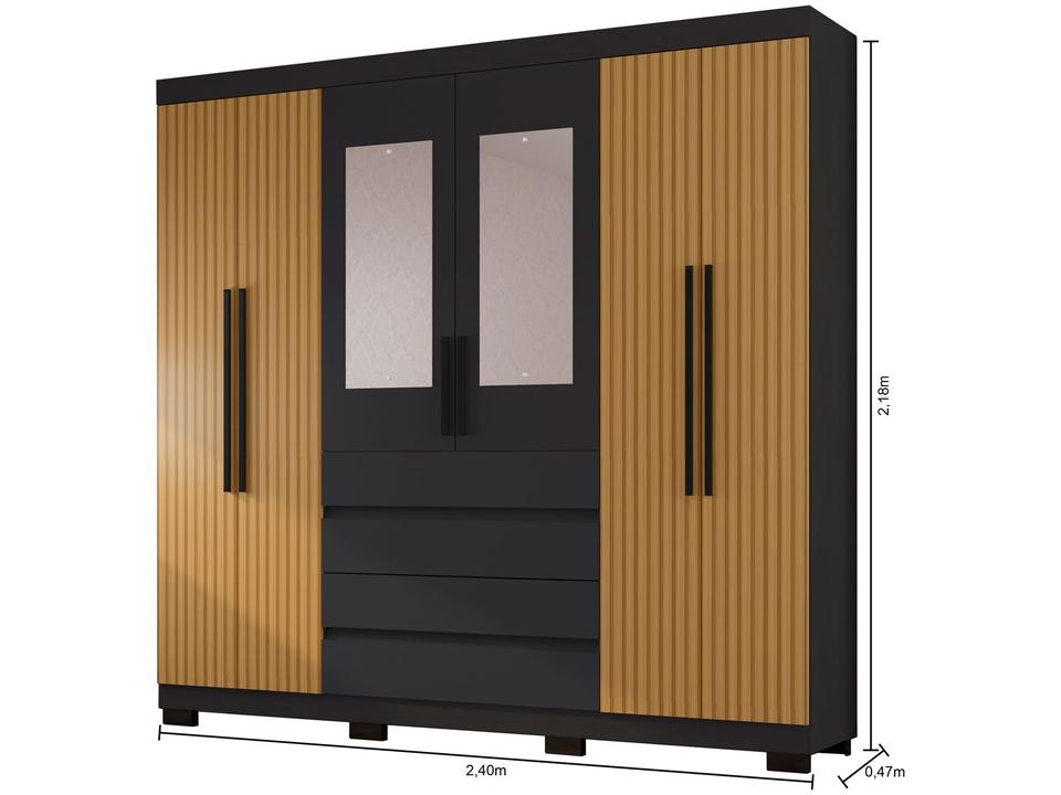Guarda-roupa Casal 6 Portas 4 Gavetas Araplac Lisboa - 10