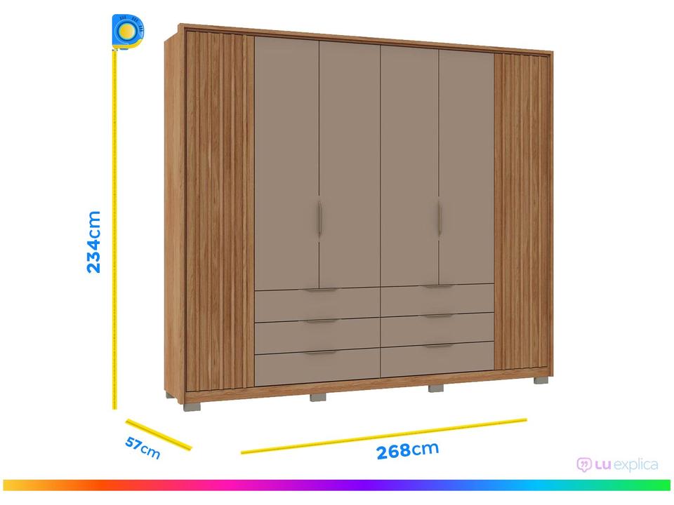 Guarda-roupa Casal 6 Portas 6 Gavetas - 2