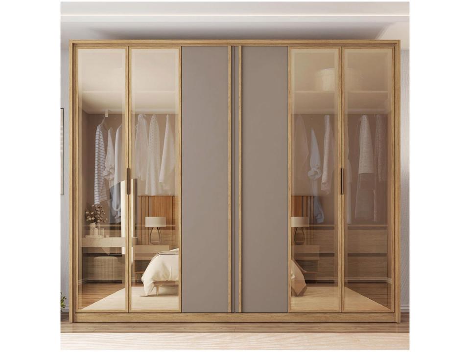 Guarda-roupa Casal 6 Portas 6 Gavetas Caemmun Cristal - 4