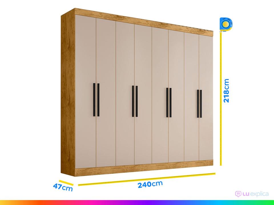 Guarda-roupa Casal 8 Portas 4 Gavetas - 8