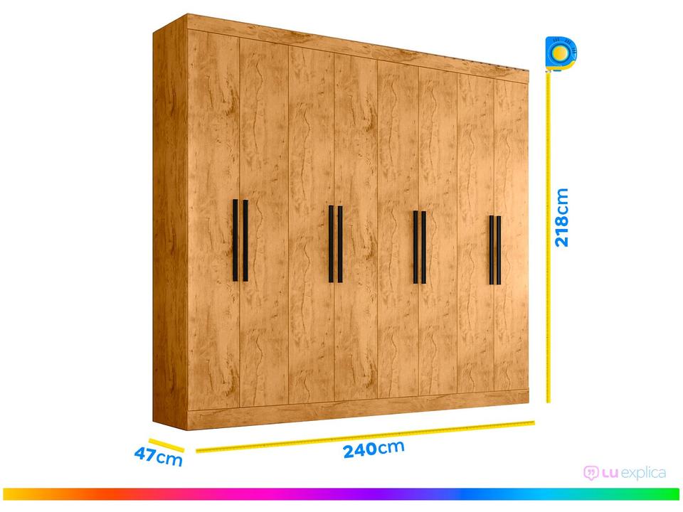 Guarda-roupa Casal 8 Portas 4 Gavetas Araplac - 2