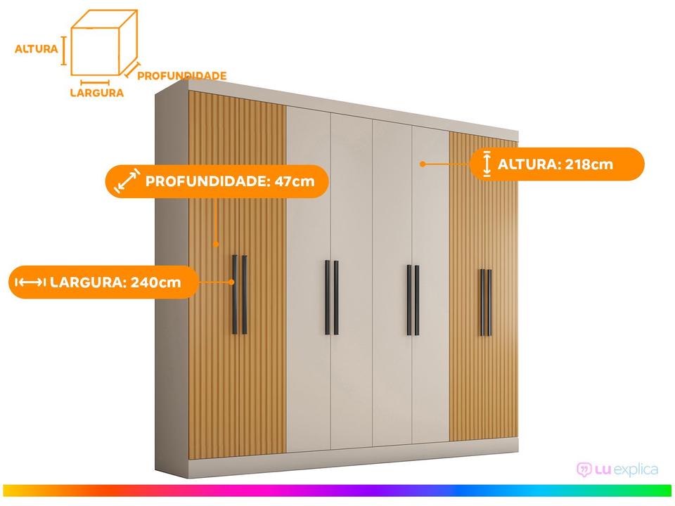 Guarda-roupa Casal 8 Portas 4 Gavetas Araplac Porto - 2