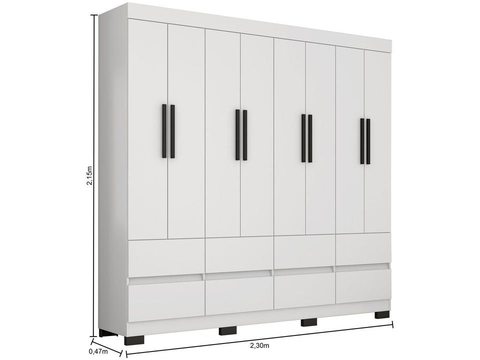 Guarda-roupa Casal 8 Portas 8 Gavetas Araplac B24088 - 9