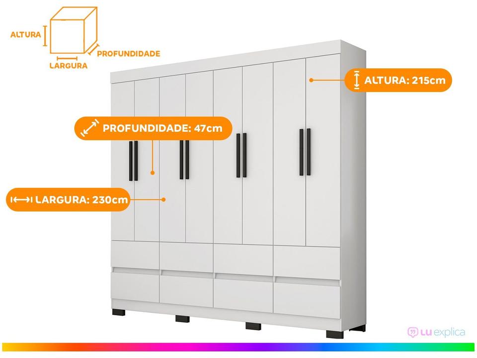 Guarda-roupa Casal 8 Portas 8 Gavetas Araplac B24088 - 2