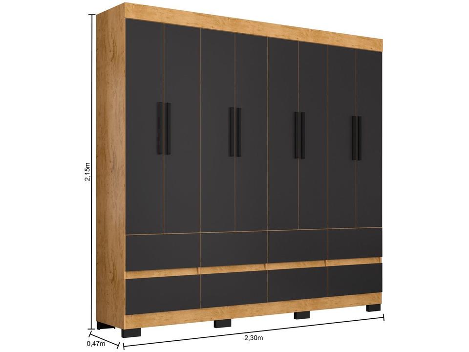 Guarda-roupa Casal 8 Portas 8 Gavetas Araplac B24088 - 10