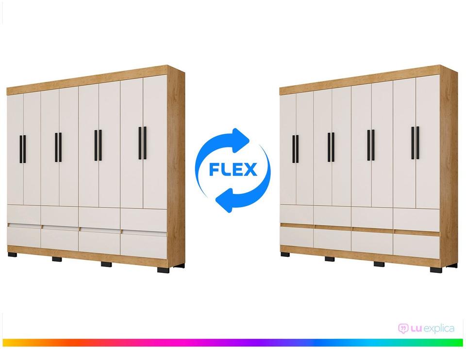 Guarda-roupa Casal 8 Portas 8 Gavetas Araplac B24088 - 1