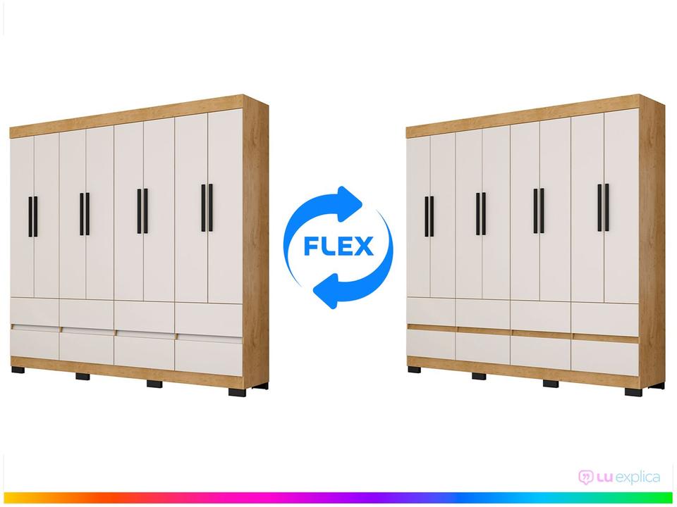 Guarda-roupa Casal 8 Portas 8 Gavetas Araplac B24088 - 1