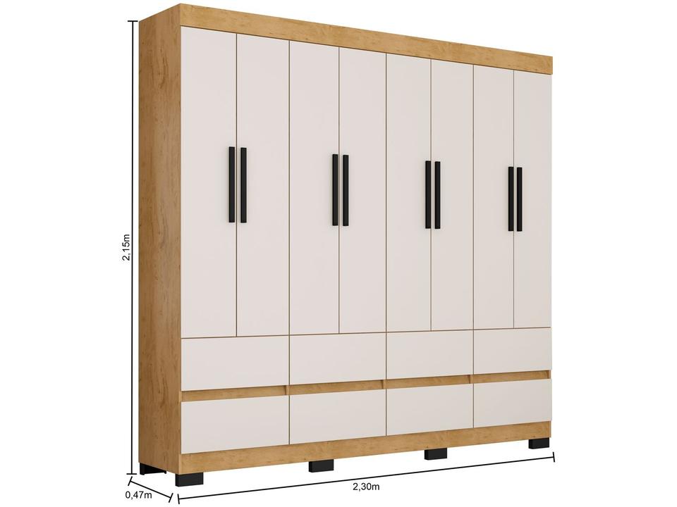 Guarda-roupa Casal 8 Portas 8 Gavetas Araplac B24088 - 12