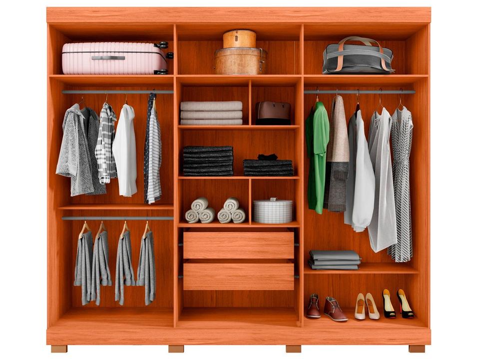 Guarda-roupa Casal com Espelho 2 Gavetas 6 Portas Caemmun Éden - 7
