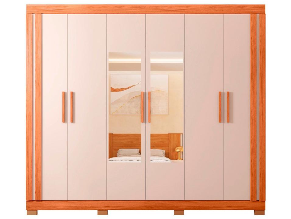 Guarda-roupa Casal com Espelho 2 Gavetas 6 Portas Caemmun Éden - 6