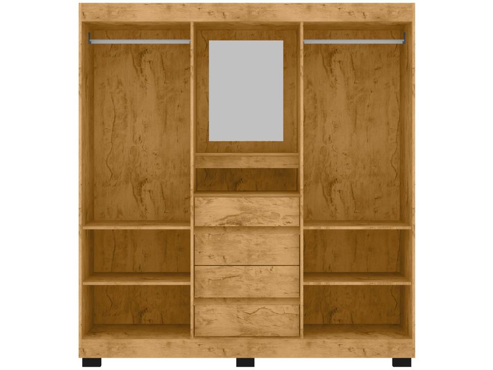 Guarda-roupa Casal com Espelho 2 Portas de Correr 4 Gavetas Araplac Sintra CAP24024 - 10