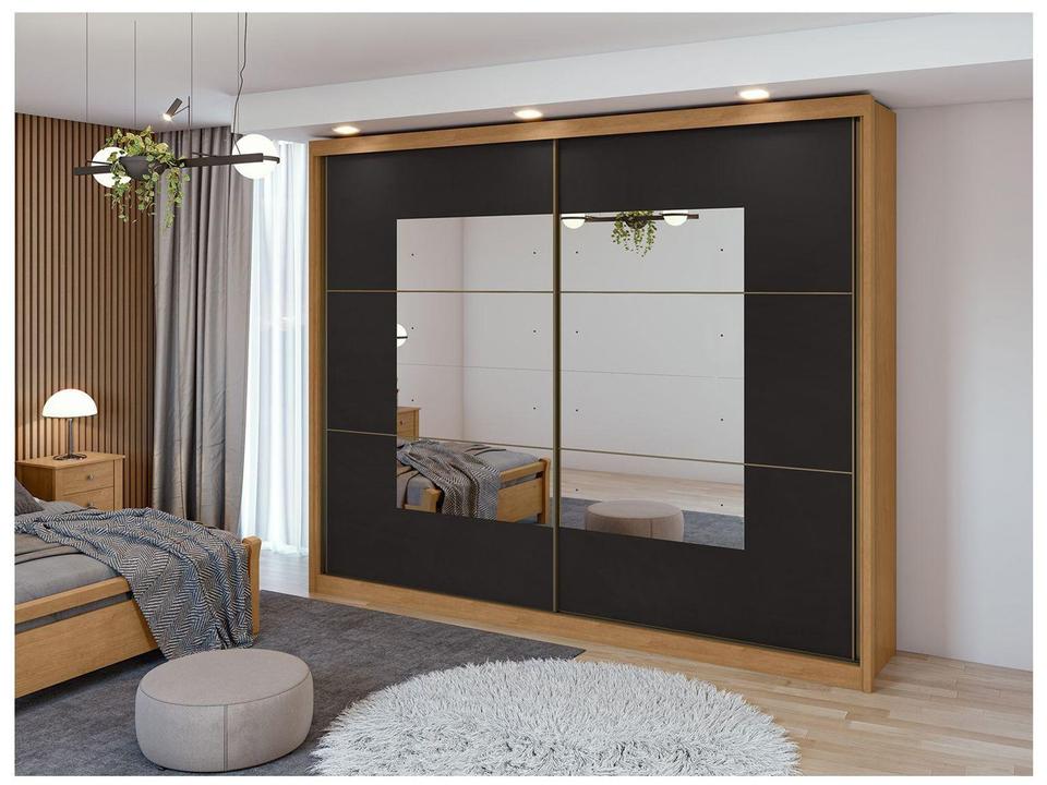 Guarda-roupa Casal com Espelho 2 Portas de Correr 6 Gavetas Caemmun Toronto - 6