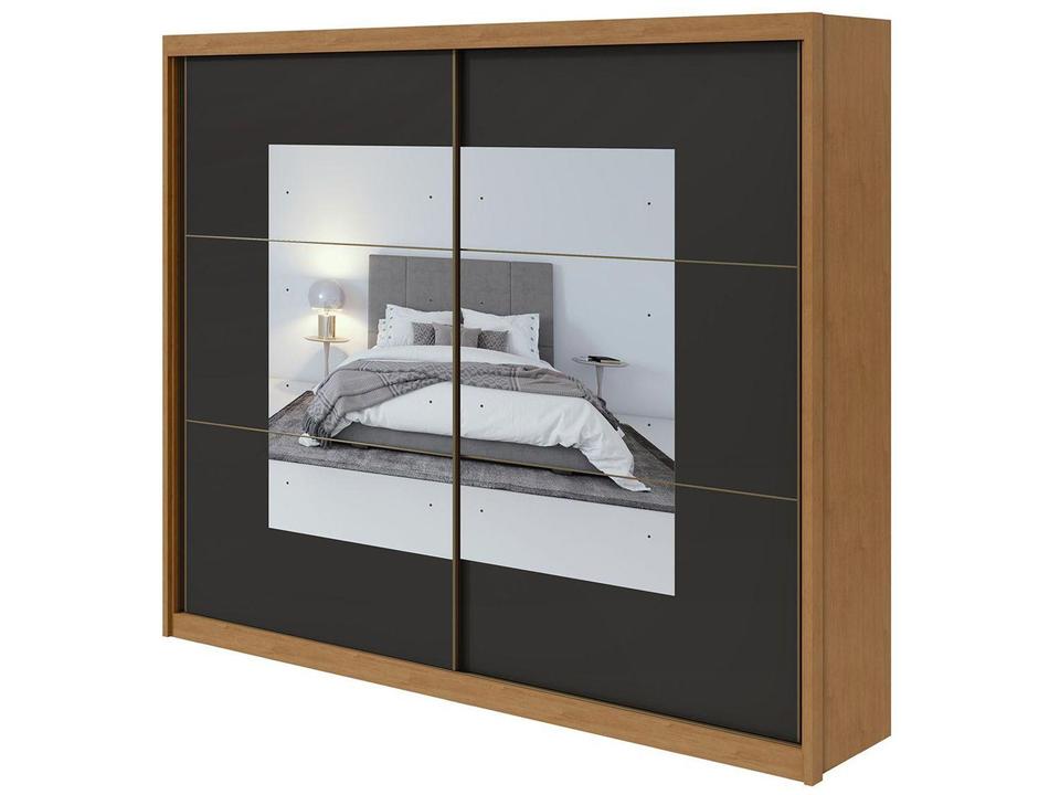 Guarda-roupa Casal com Espelho 2 Portas de Correr 6 Gavetas Caemmun Toronto - 4