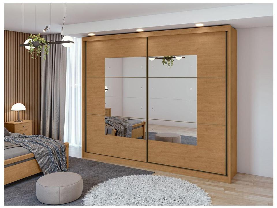 Guarda-roupa Casal com Espelho 2 Portas de Correr 6 Gavetas Caemmun Toronto - 5