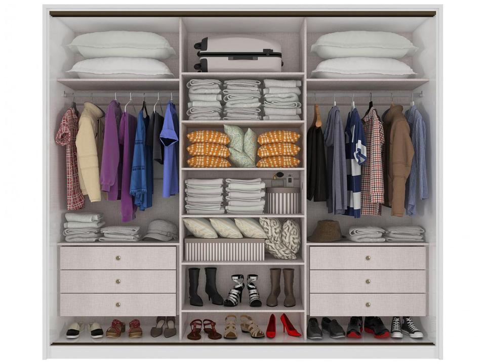 Guarda-roupa Casal com Espelho 3 Portas 6 Gavetas Caemmun Spazio - 4