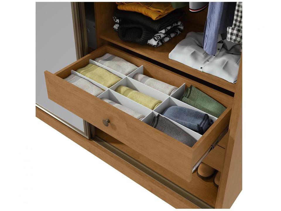 Guarda-roupa Casal com Espelho 3 Portas 6 Gavetas Caemmun Spazio - 11