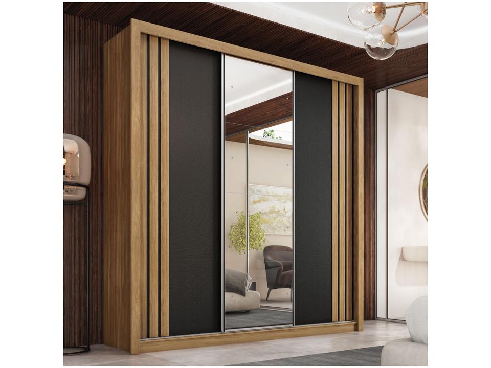 Guarda-roupa Casal com Espelho 3 Portas de Correr 2 Gavetas Demóbile Cannes - 5