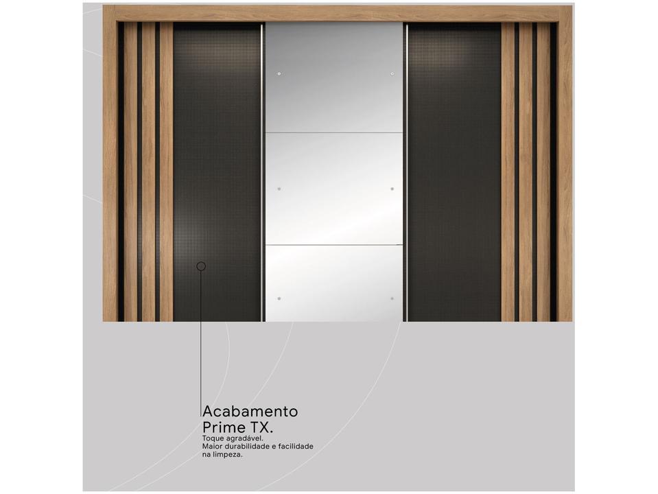 Guarda-roupa Casal com Espelho 3 Portas de Correr 2 Gavetas Demóbile Cannes - 7