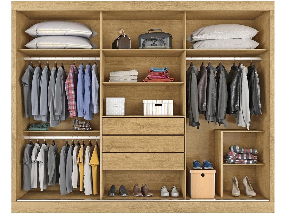 Guarda-roupa Casal com Espelho 3 Portas de Correr 3 Gavetas Europa Maranello 11617.1 - 6