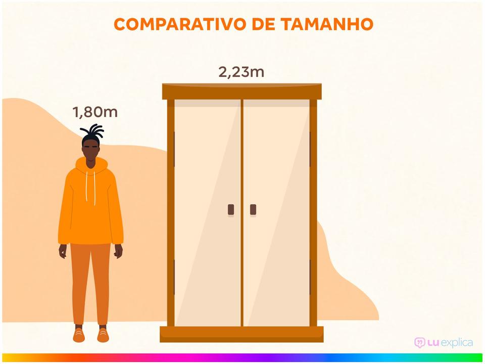 Guarda-roupa Casal com Espelho 3 Portas de Correr - 3 Gavetas Móveis Europa Maranello 11617.1 - Branco - 3