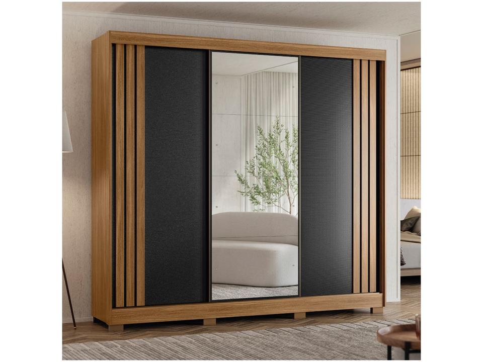 Guarda-roupa Casal com Espelho 3 Portas de Correr 6 Gavetas Demóbile Lille - 4