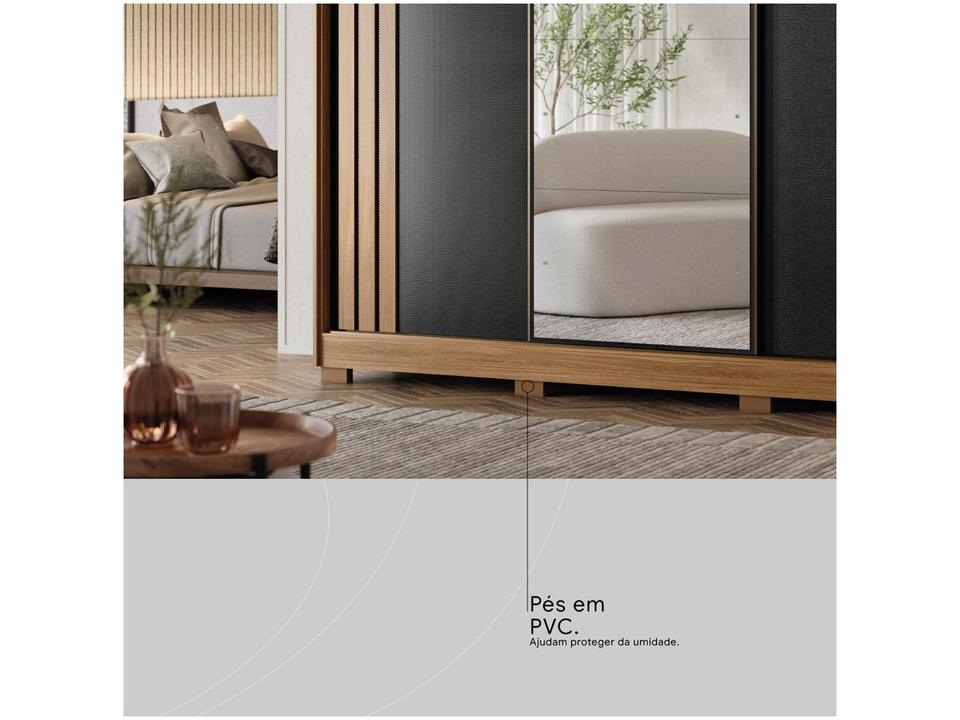 Guarda-roupa Casal com Espelho 3 Portas de Correr 6 Gavetas Demóbile Lille - 13