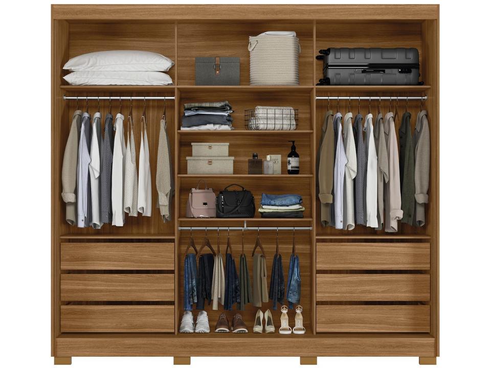 Guarda-roupa Casal com Espelho 3 Portas de Correr 6 Gavetas Demóbile Lille - 3