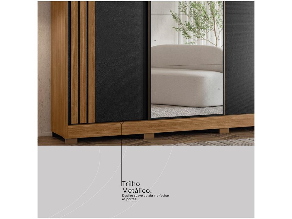 Guarda-roupa Casal com Espelho 3 Portas de Correr 6 Gavetas Demóbile Lille - 16
