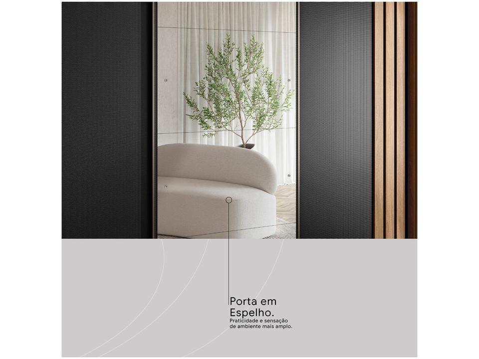 Guarda-roupa Casal com Espelho 3 Portas de Correr 6 Gavetas Demóbile Lille - 14