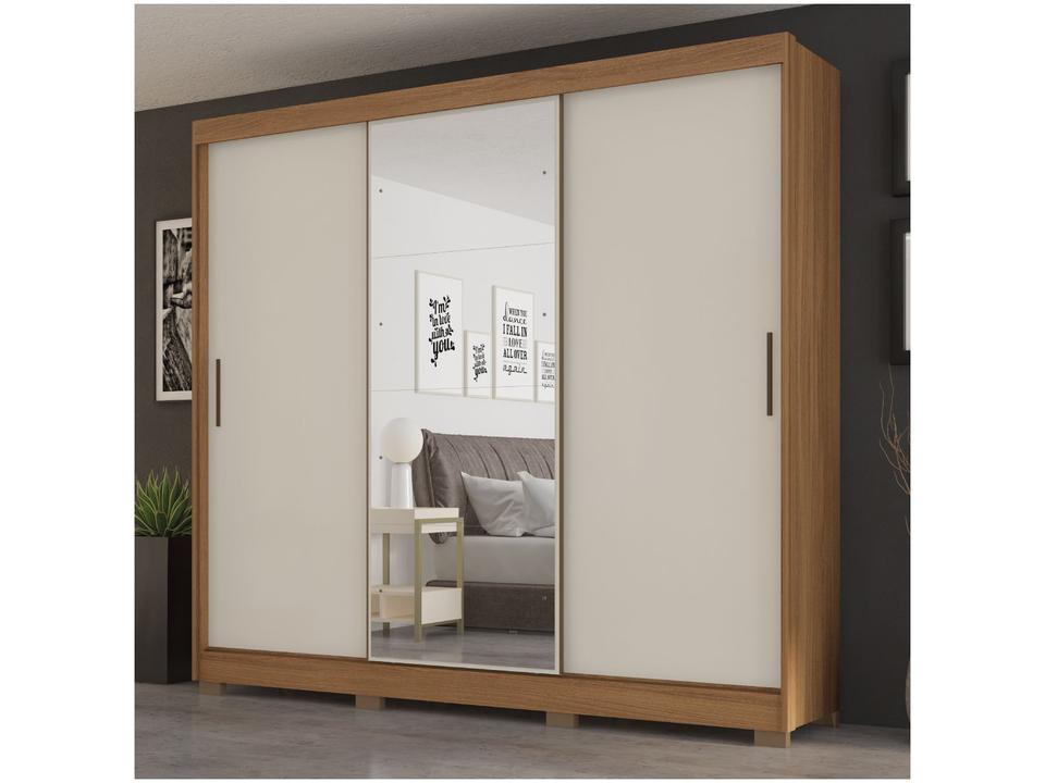 Guarda-roupa Casal com Espelho 3 Portas de Correr 6 Gavetas Demóbile Londres - 6