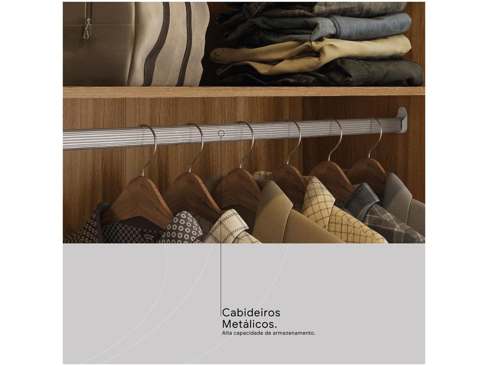 Guarda-roupa Casal com Espelho 3 Portas de Correr 6 Gavetas Demóbile Londres - 8