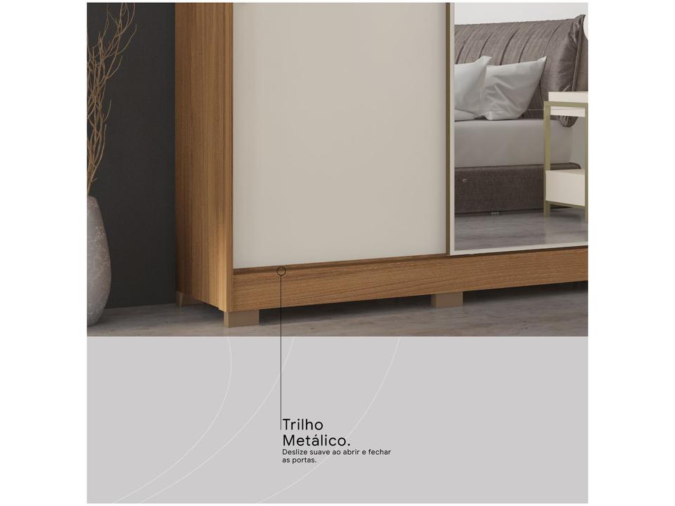 Guarda-roupa Casal com Espelho 3 Portas de Correr 6 Gavetas Demóbile Londres - 16