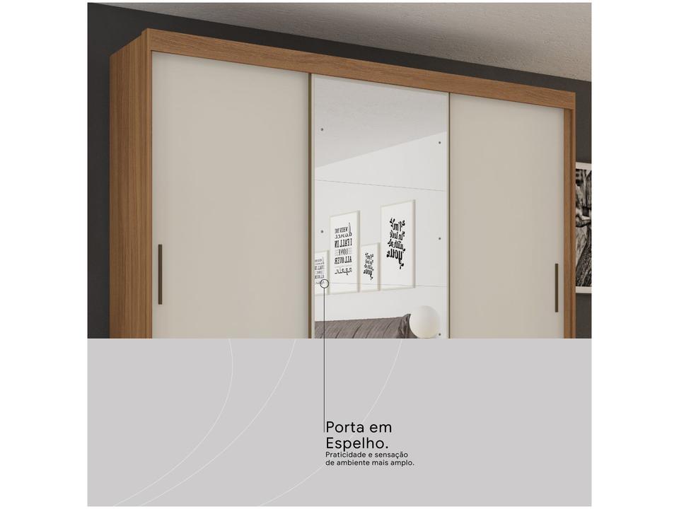 Guarda-roupa Casal com Espelho 3 Portas de Correr 6 Gavetas Demóbile Londres - 13