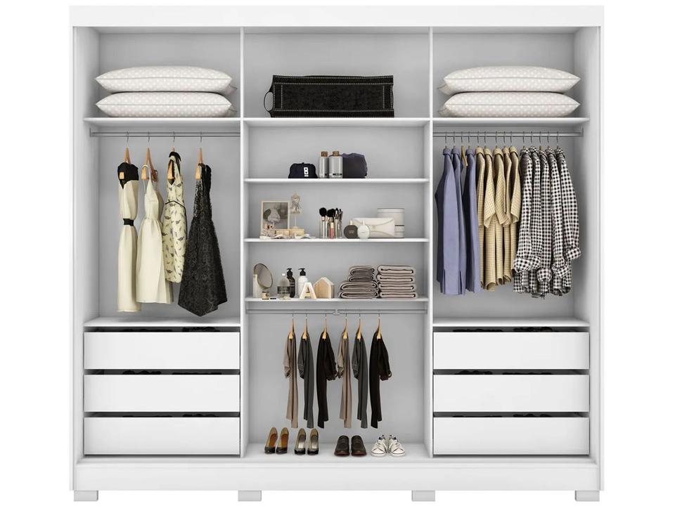 Guarda-roupa Casal com Espelho 3 Portas de Correr 6 Gavetas Demóbile Londres - 3